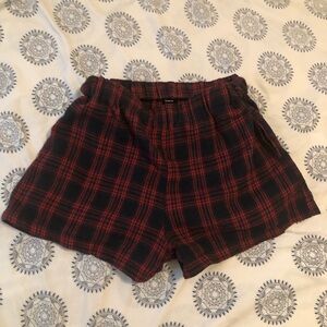 SHEIN red and navy blue picnic designed shorts
